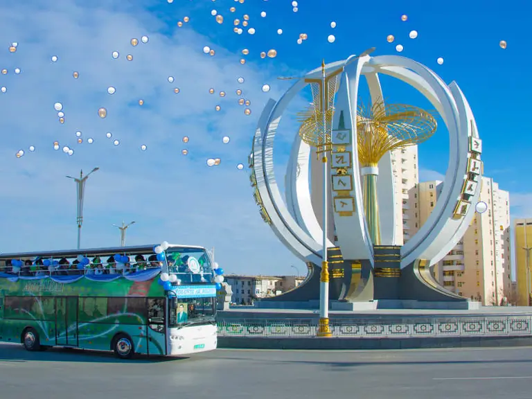 Bus station in Turkmenistan