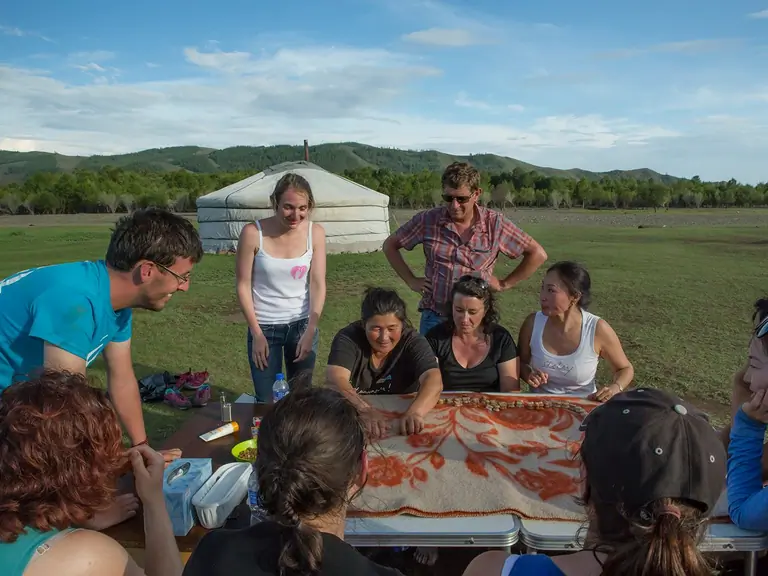 Yurt camp on pastures of Mongolia