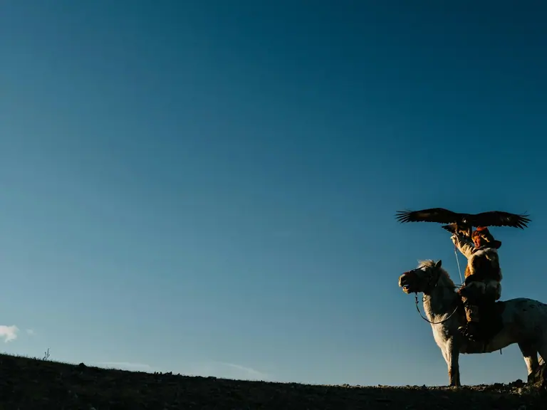 Hunter with an eagle, Altai Mountains, Mongolia