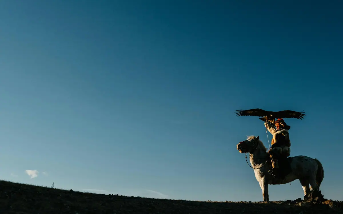 Hunter with an eagle, Altai Mountains, Mongolia
