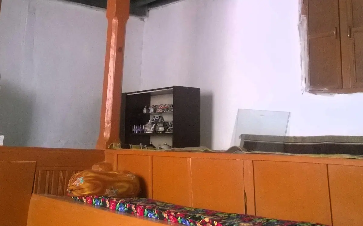 Interior view of a traditional pamiri house in the Gunt valley near Khorog