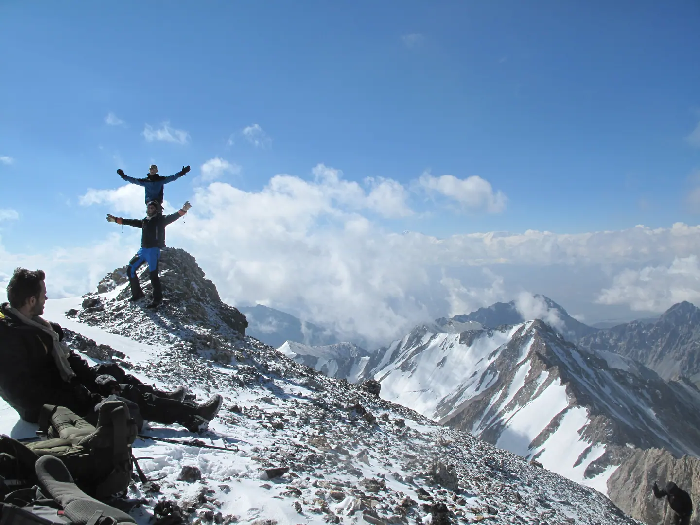 ascencion of peak skobelev, a five thousand meters high in the region of Chong Alay.