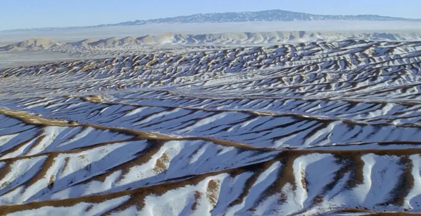 Gobi desert in snow
