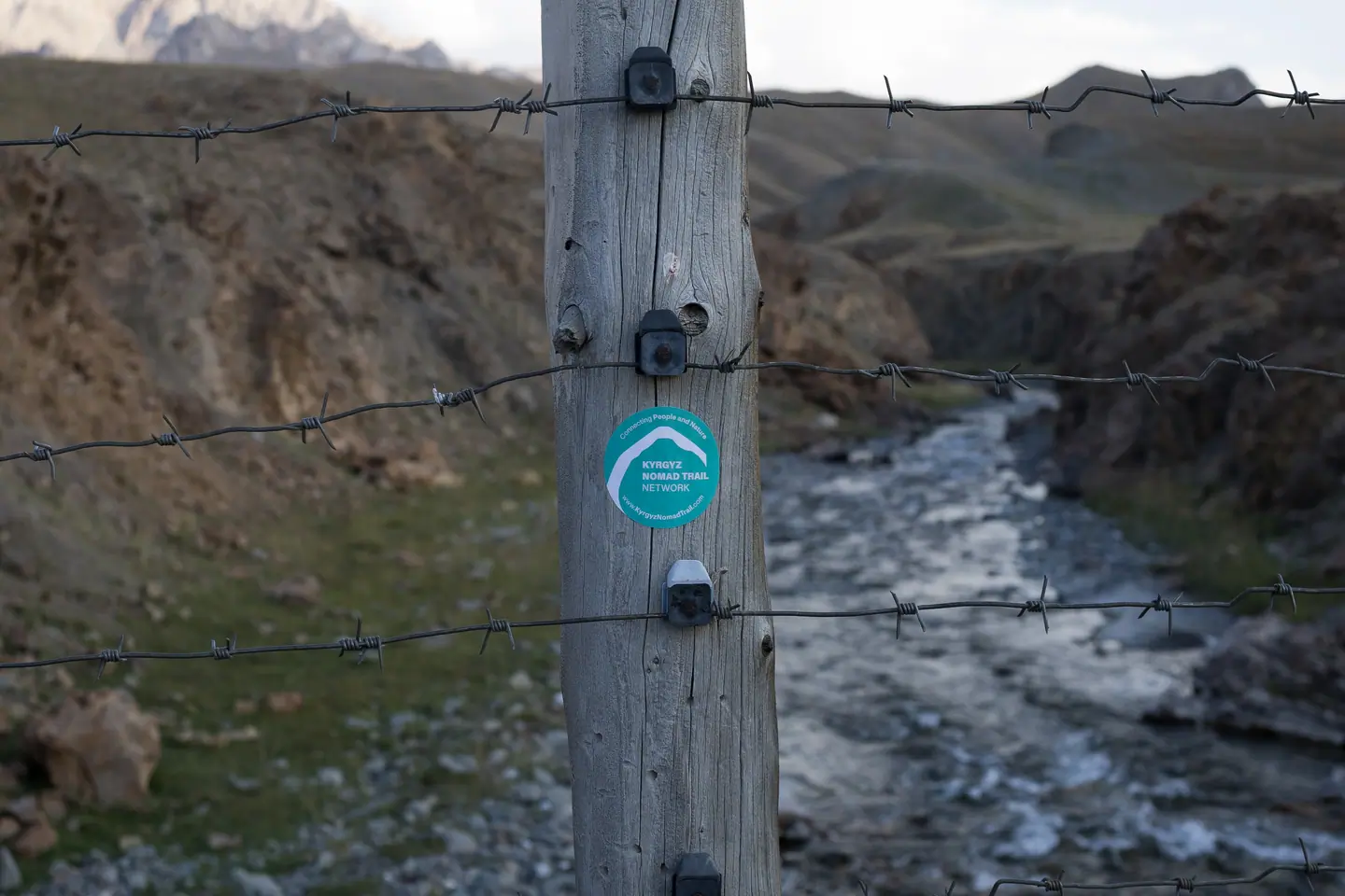 the trail is marked by sticker and the online platform