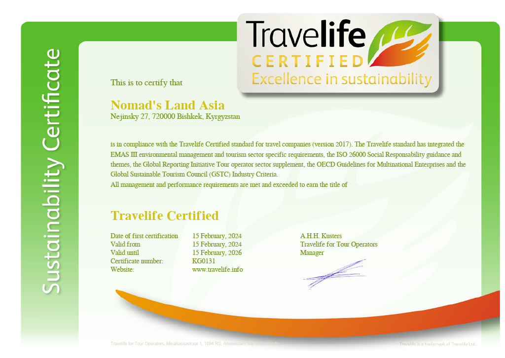 Certificate of Travelife