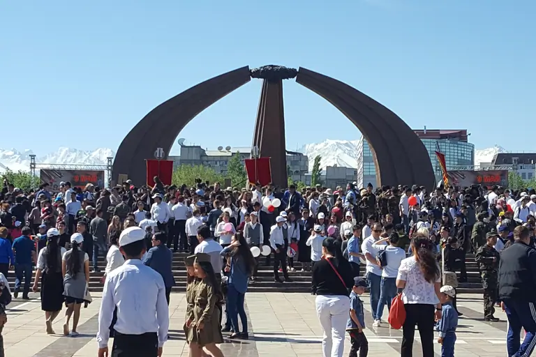 2WW Victory square of Bishkek, capital of Kyrgyzstan 