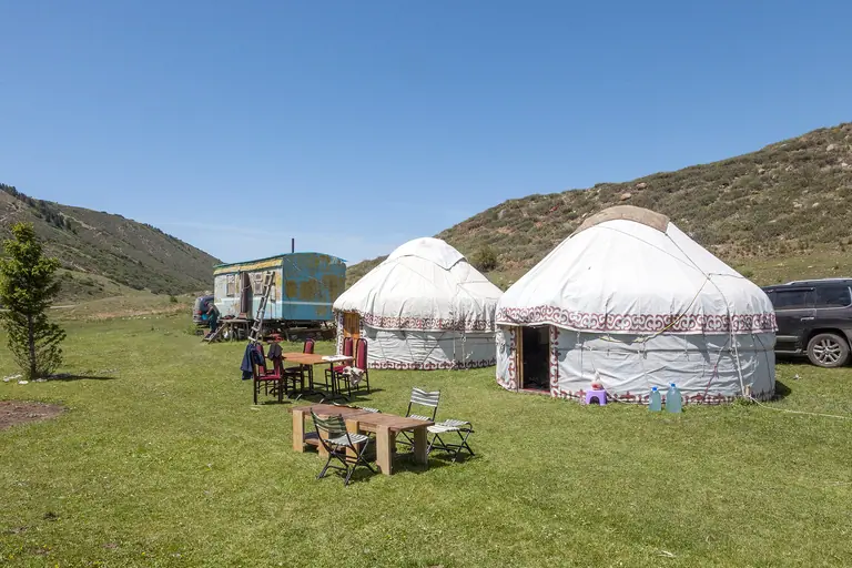 Yurt camp outside view runned by Mirlan and Albina - Koumis and horse milk healthy cure
