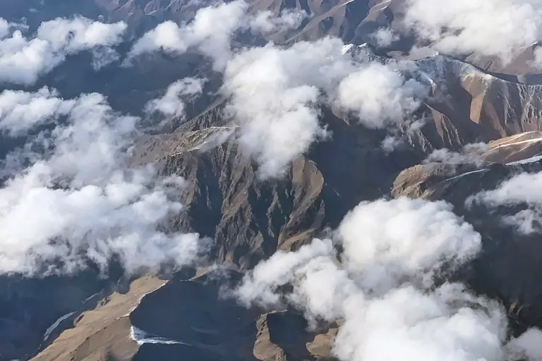 Aerial photo above Almaty, Kazakhstan