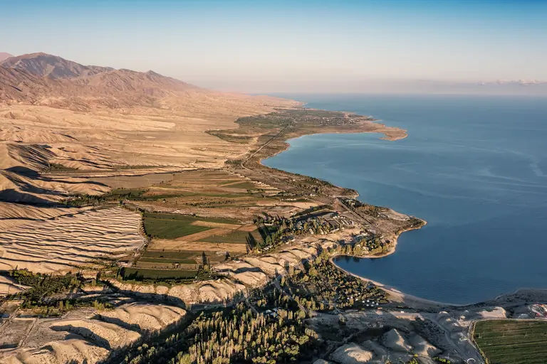 Issyk Kul shore by drone
