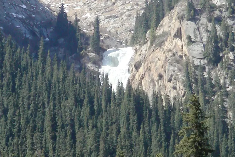 Frozen waterfall of Barskoon