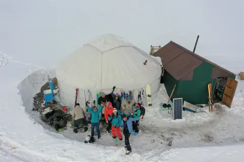 Back-country skiing yurt camp