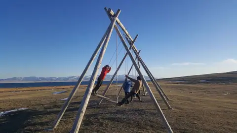 Yurt camp at Song Kul's lake Atabeit