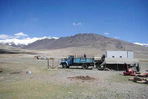 Summer yurt camp at Zorkul lake