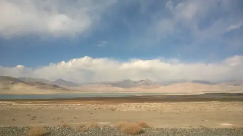 Sasyk Kel lake on Alichur plateau in Pamir range