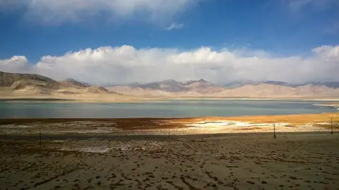 Sasyk Kel lake on Alichur plateau in Pamir range