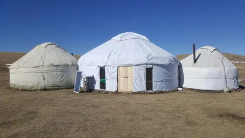 Yurt camp at Song Kul's lake Atabeit