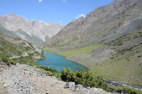 Yashyl Kel lake in the Juku valley while hiking to the Juku pass