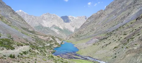 Yashyl Kel lake in the Juku valley while hiking to the Juku pass