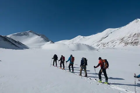 Skitouring on glaciers of the Soek Too range