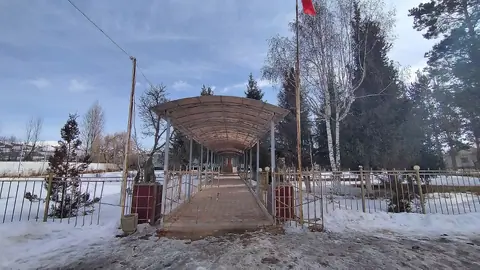 The village hall of the village of Svetlaya Polyana in the Jeti Oguz district