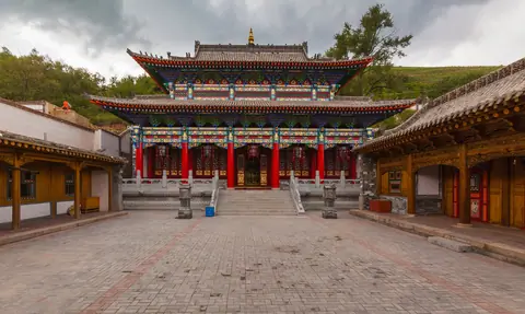 Part of the famous Buddhist Kumbum Monastery in Qinghai province, China