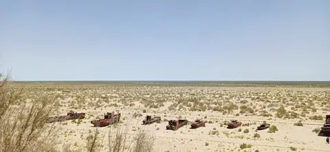 The Moynaq Cemetery Ship, also known as the Moynaq Ship Graveyard, is a haunting and symbolic sight located in the town of Moynaq in Uzbekistan