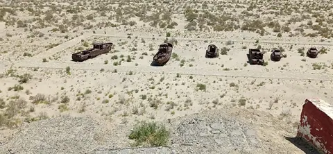 The Moynaq Cemetery Ship, also known as the Moynaq Ship Graveyard, is a haunting and symbolic sight located in the town of Moynaq in Uzbekistan