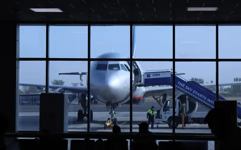 Gate at Osh International Airport in Kyrgyzstan