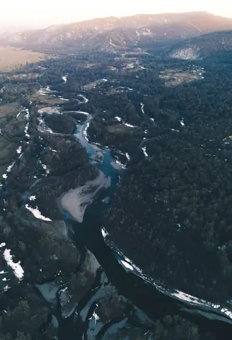 Aerial photo above Mongolia