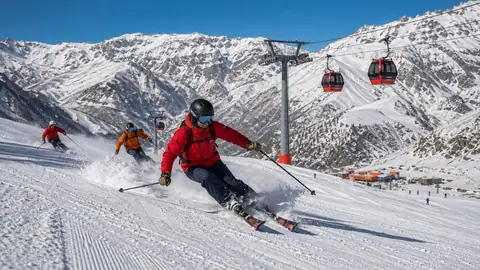 Skiing action at Safed Dara Ski Resort