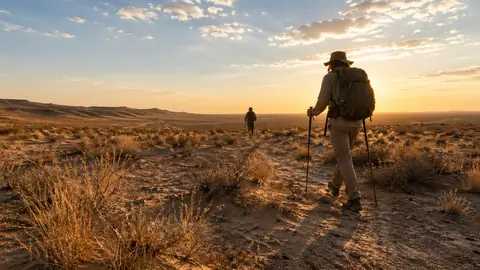 Hiking adventure in the vast Kyzylkum Desert