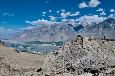 Ruins of silk-road fortress in the Wakhan valley near Vrang