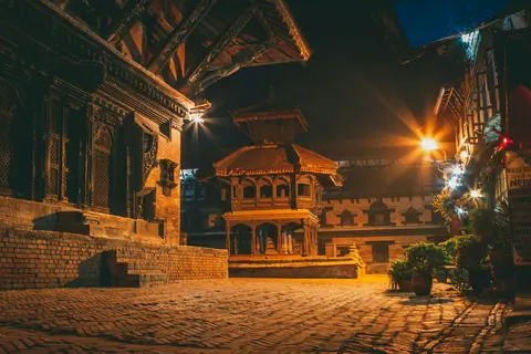 Bhaktapur at night, Nepal