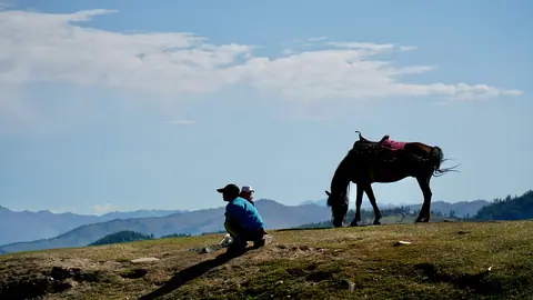 Young nomads, Xinjiang, China