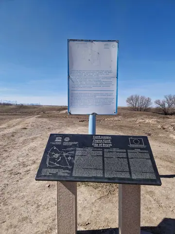 Map of the ruins of the ancient city of Suyab on the foot of the Kyrgyz Alatoo range in the Chuy valley was founded in the sixth century