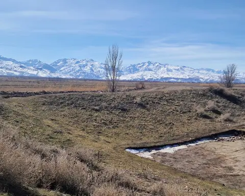 Ruins of the ancient city of Suyab on the foot of the Kyrgyz Alatoo range in the Chuy valley was founded in the sixth century