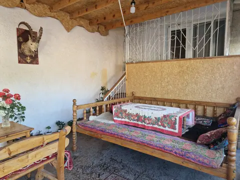 View of the terrasse of the Baktygul's guesthouse in Naryn