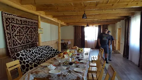 Dining room of the Lira's guesthouse CBT in Chong Kemin valley
