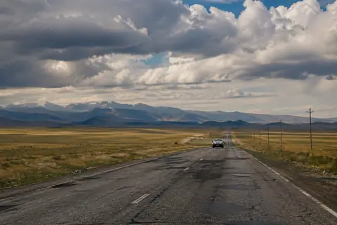 Scenic drive in Kazakhstan