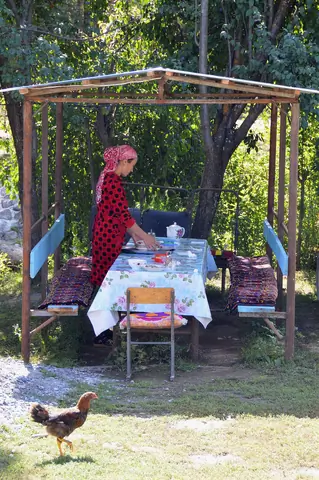 Our breakfast place during our homestay in Arkyt, Kyrgyzstan