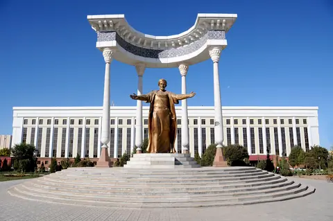 Clock Tower Square in Urgench / Uzbekistan
