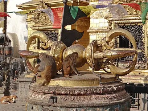 Le grand Vajra du Stupa de Swayambhunath à Katmandou