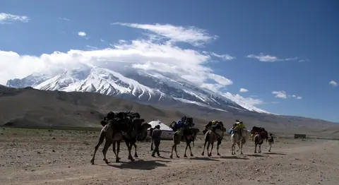On the foot of the Muztagh Ata peak