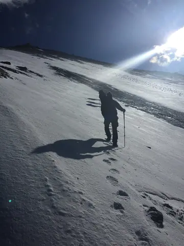 Some meters before to reach the top of peak Skobolev
