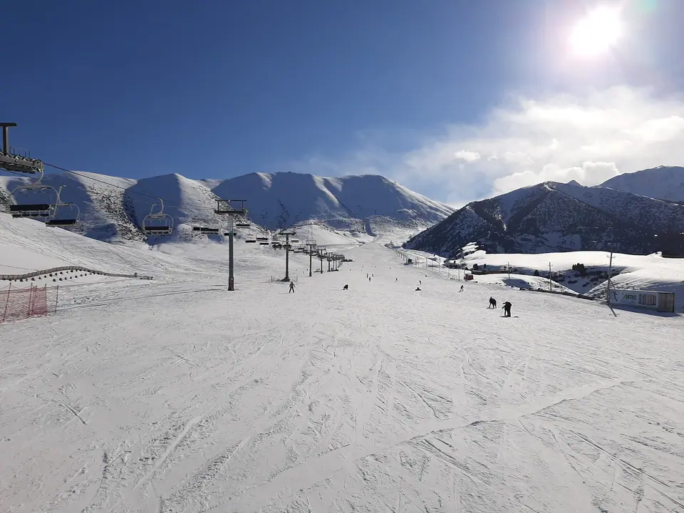 View of the ski slopes