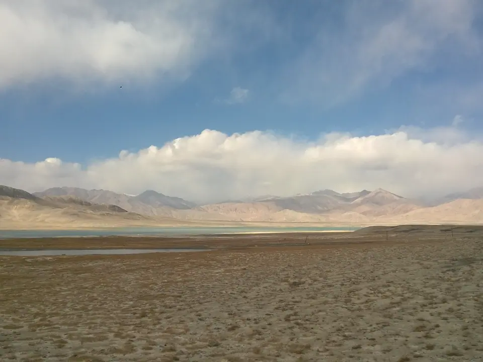 Sasyk Kel lake on Alichur plateau in Pamir range