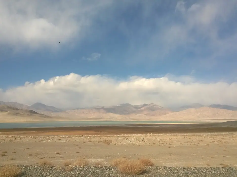 Sasyk Kel lake on Alichur plateau in Pamir range