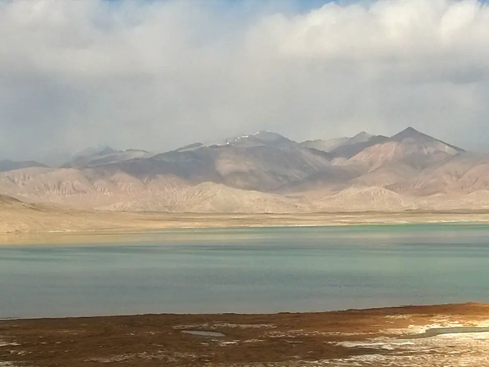 Sasyk Kel lake on Alichur plateau in Pamir range