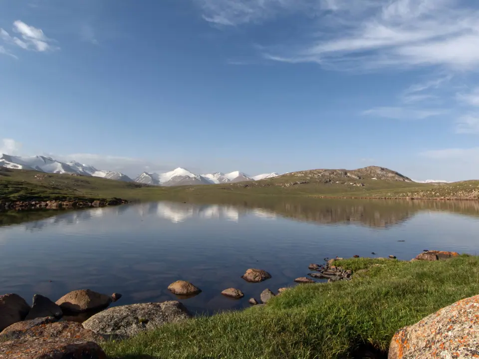 Chokoli lakes on the Silk Road of the Arabel Suu plateau