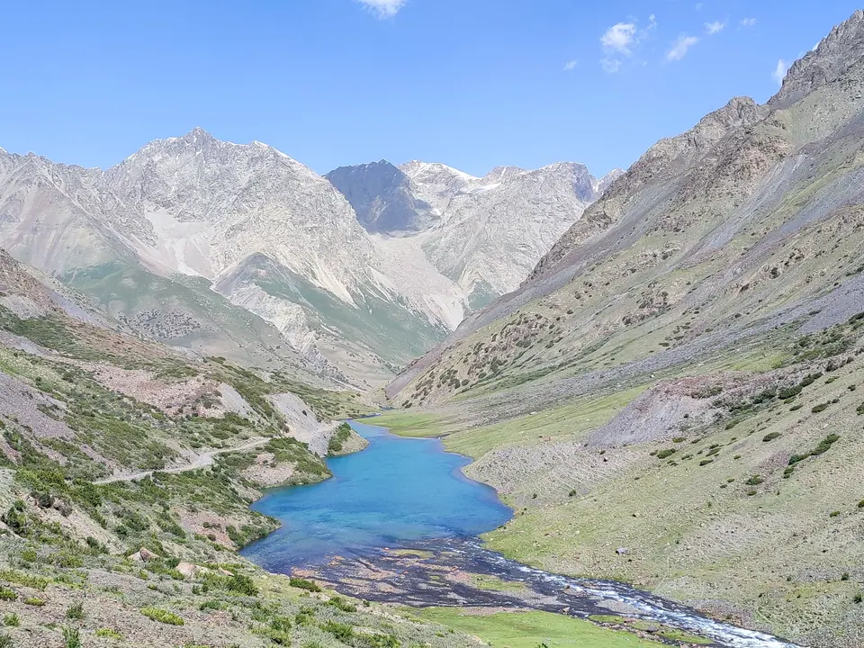 Yashyl Kel lake in the Juku valley while hiking to the Juku pass
